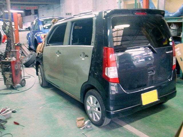 スズキワゴンＲ 側面の傷 板金塗装修理