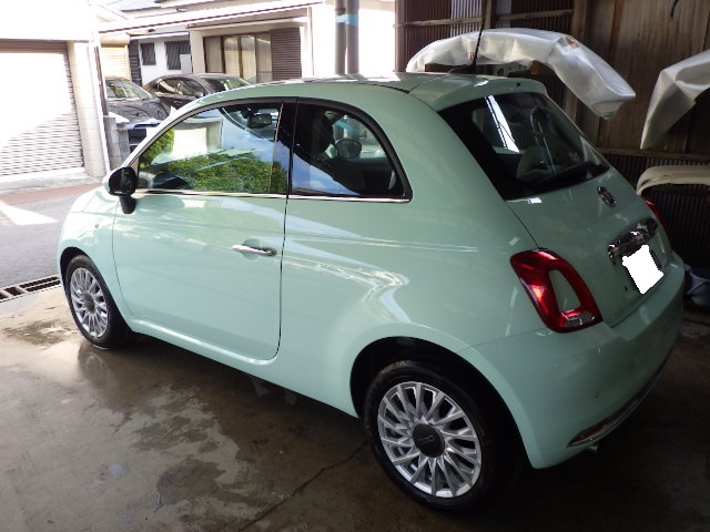 フィアット500（Fiat500）の左後部を修理しました。